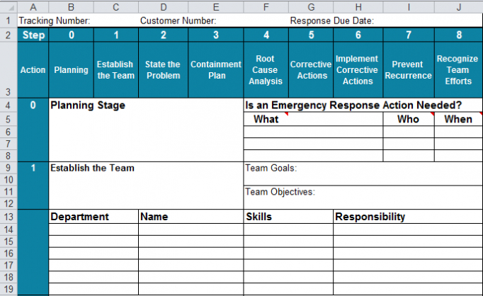 8D Report Template In Excel | Eight Disciplines Report inside 8D Report Template Xls