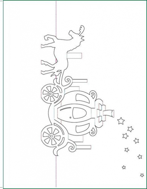 Cinderella Carriage Pop-Up Card Free Paper Craft Template for Free Pop Up Card Templates Download