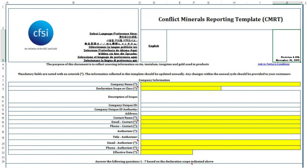 Cmrt (Eicc-Gesi) - Turning Compliance Into Profitability for Eicc Conflict Minerals Reporting Template