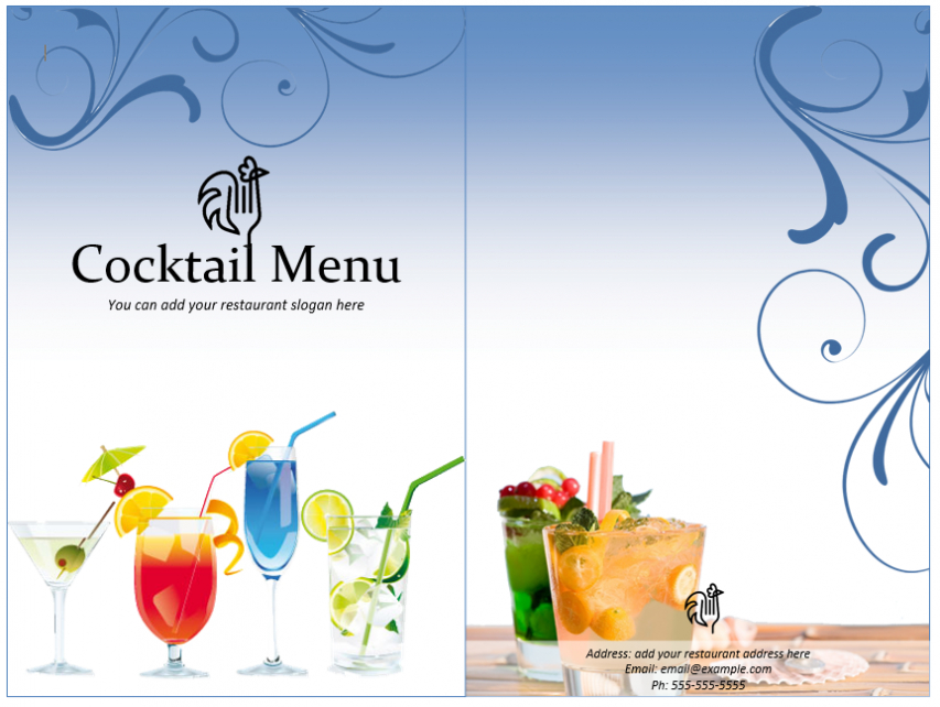 Cocktail Menu Template - Word Templates in Cocktail Menu Template Word Free