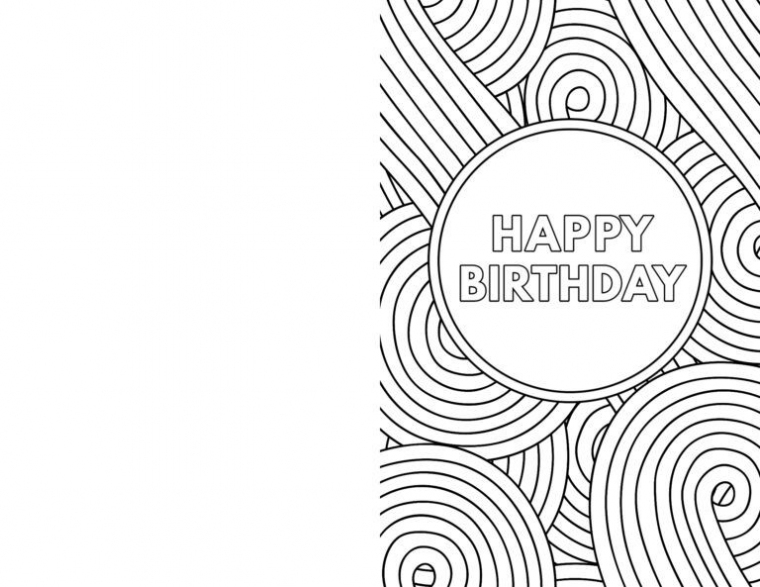 Coloring Book : Incredible Happy Birthday Card Coloringes throughout Foldable Birthday Card Template