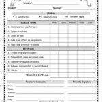 Daily Progress Report Forms Kindergarten - 6Th Grade pertaining to Daily Behavior Report Template