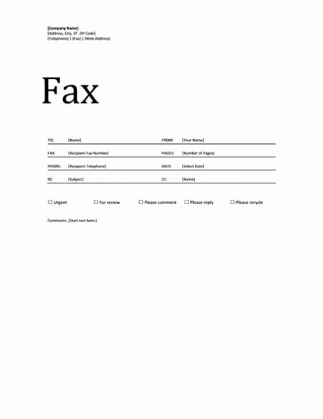 Fax Cover Sheet pertaining to Fax Cover Sheet Template Word 2010
