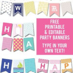 Free Printable &amp; Editable Party Banners | Birthday Banner inside Free Printable Party Banner Templates