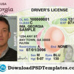 Georgia Driver's License [Editable Psd Template Download with Georgia Id Card Template