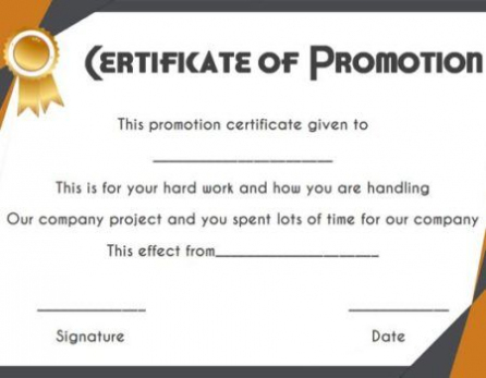 Job Promotion Certificate Template In 2020 | Certificate in Promotion Certificate Template