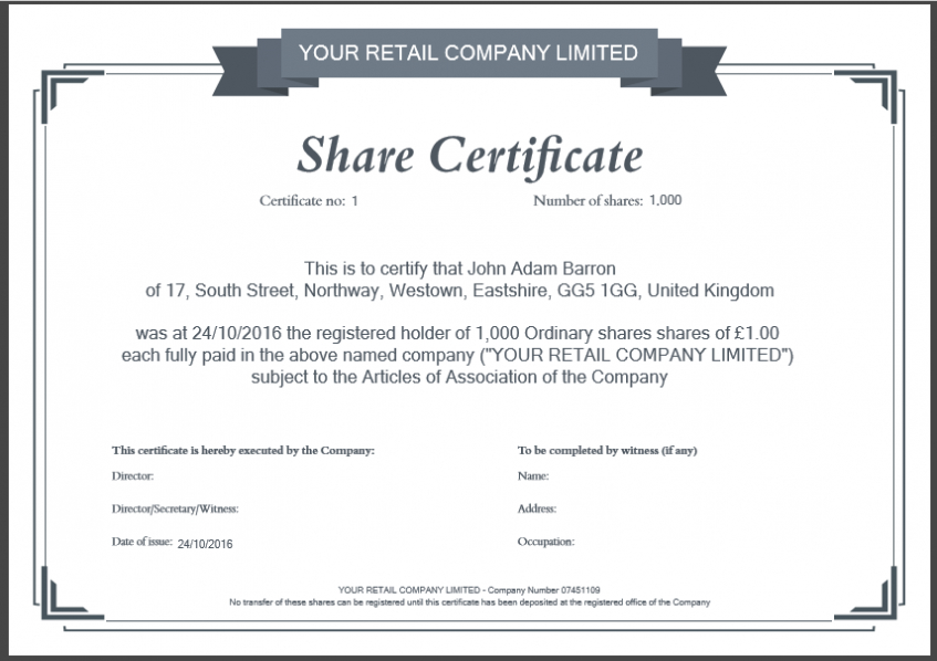 Share Certificate Template Companies House (2) - Templates throughout Share Certificate Template Companies House
