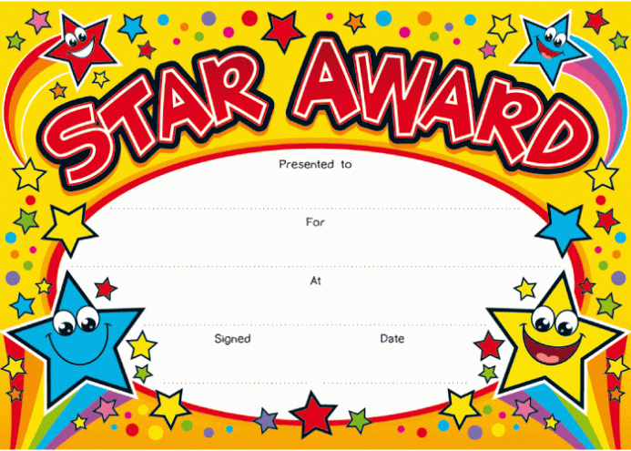 Star Award Certificate Template 8 - Best Templates Ideas For in Star Award Certificate Template