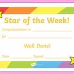 Star Of The Week Certificate Template (1) - Templates regarding Star Of The Week Certificate Template
