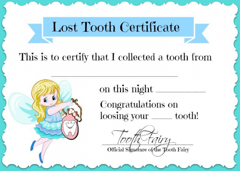 Tooth Fairy Certificate Free Printable! - Simplygloria regarding Free Tooth Fairy Certificate Template