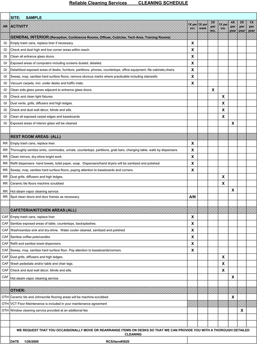 Church Cleaning Checklist Template