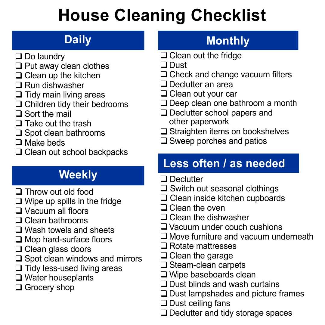 Fall Church Cleaning Checklist Printable