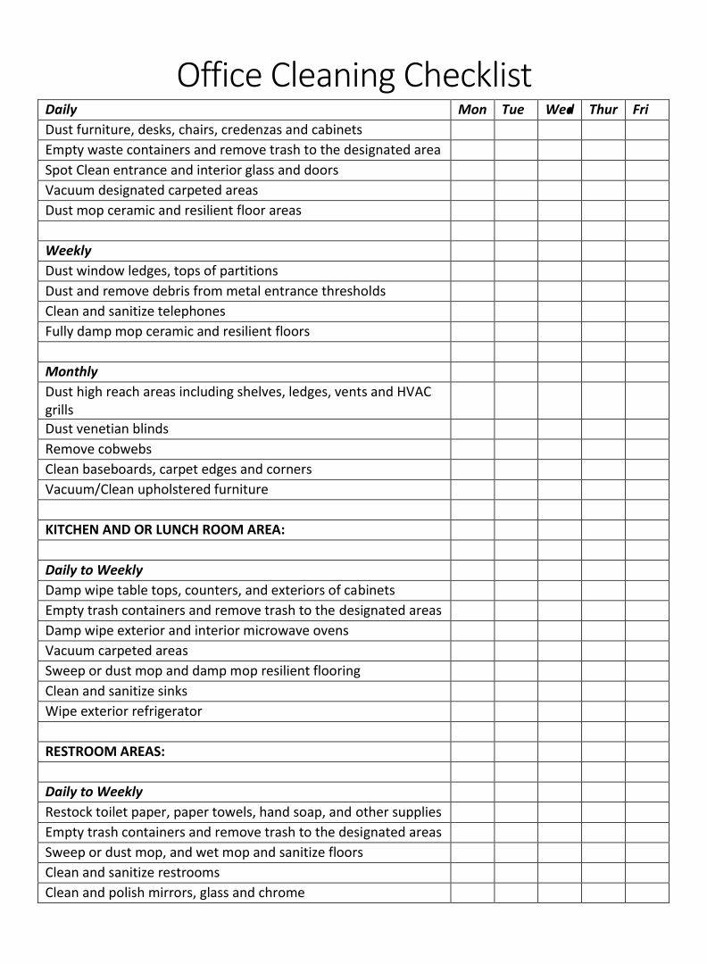 11 Best Maid Service Checklist Printable - printablee With Regard To Residential Cleaning Checklist Template