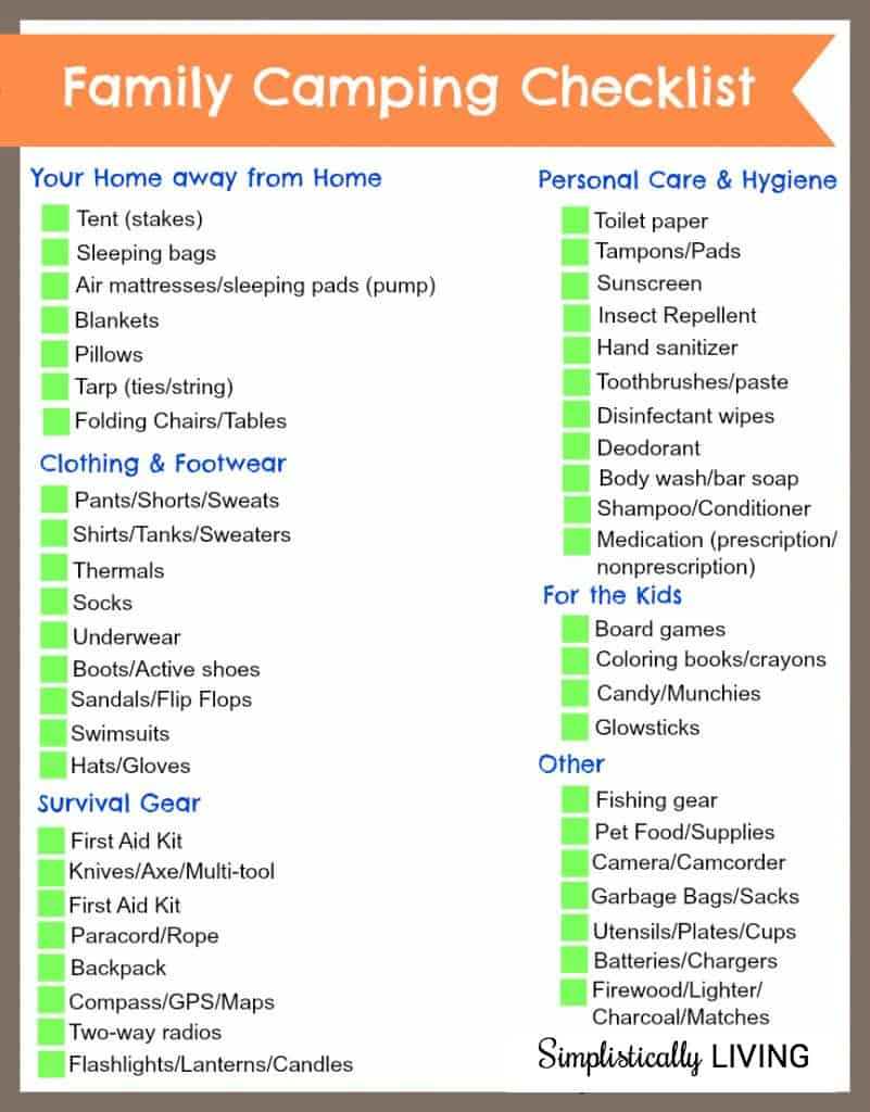 11 Camping Checklists Excel - Word Excel Formats With Regard To Camping Checklist Template For Camping Checklist Template