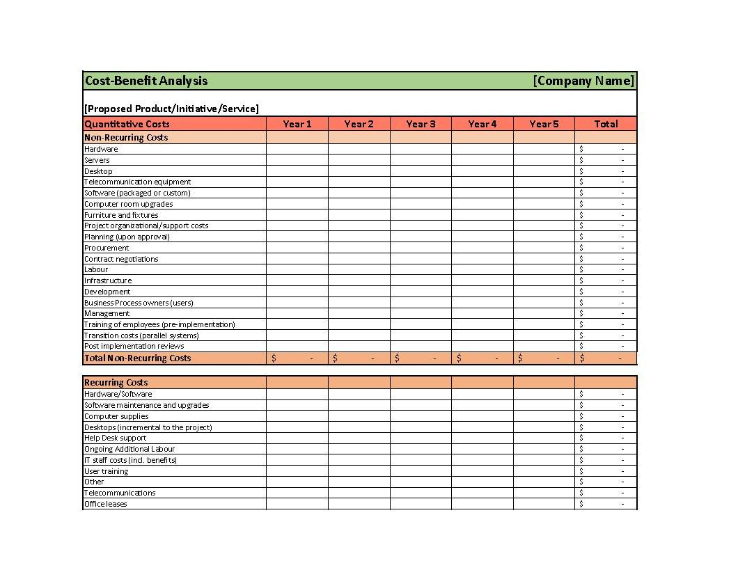 11 Free Cost Benefit Analysis Templates - MS Excel & MS Word With Cost Analysis Spreadsheet Template Inside Cost Analysis Spreadsheet Template