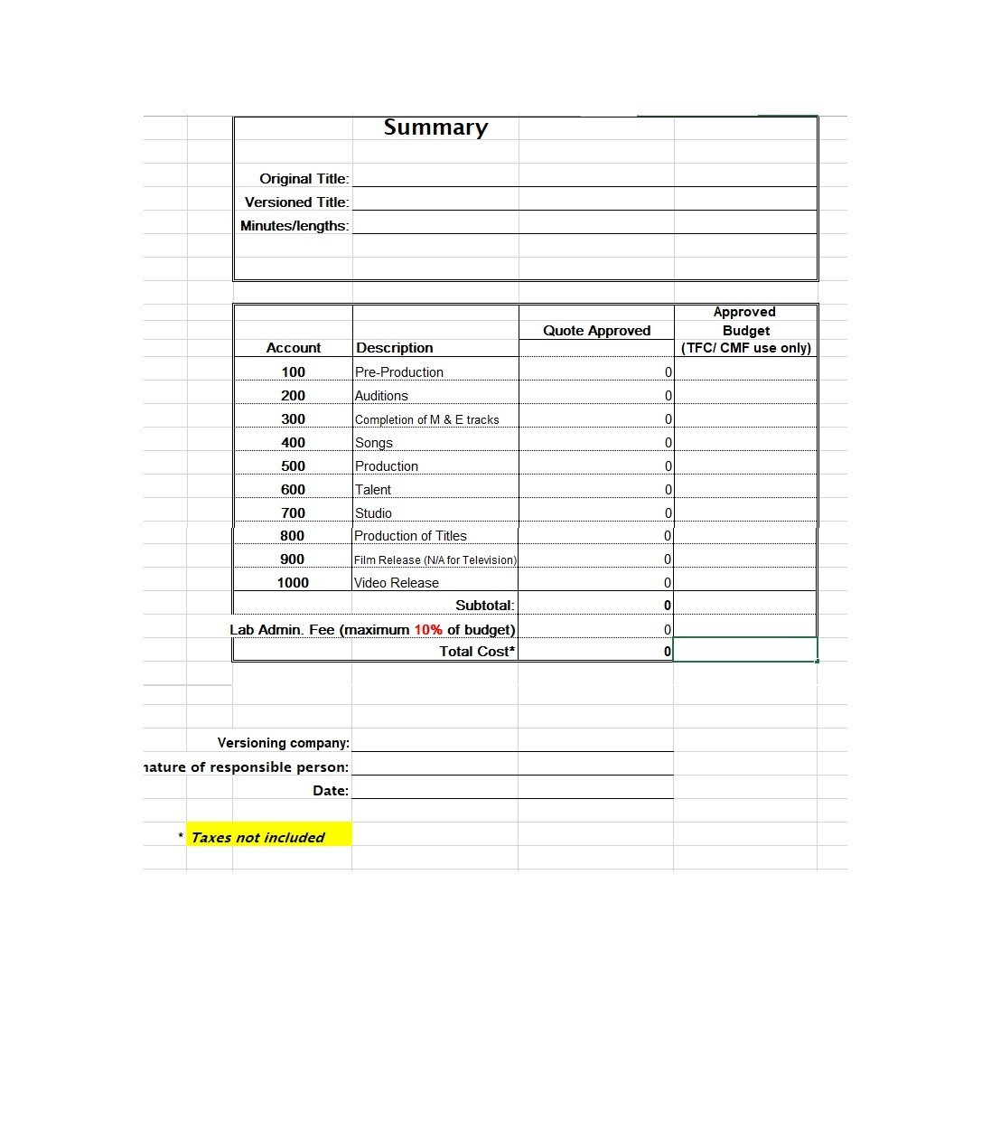 11 Free Film Budget Templates (Excel, Word) ᐅ TemplateLab Pertaining To Independent Film Budget Template With Independent Film Budget Template