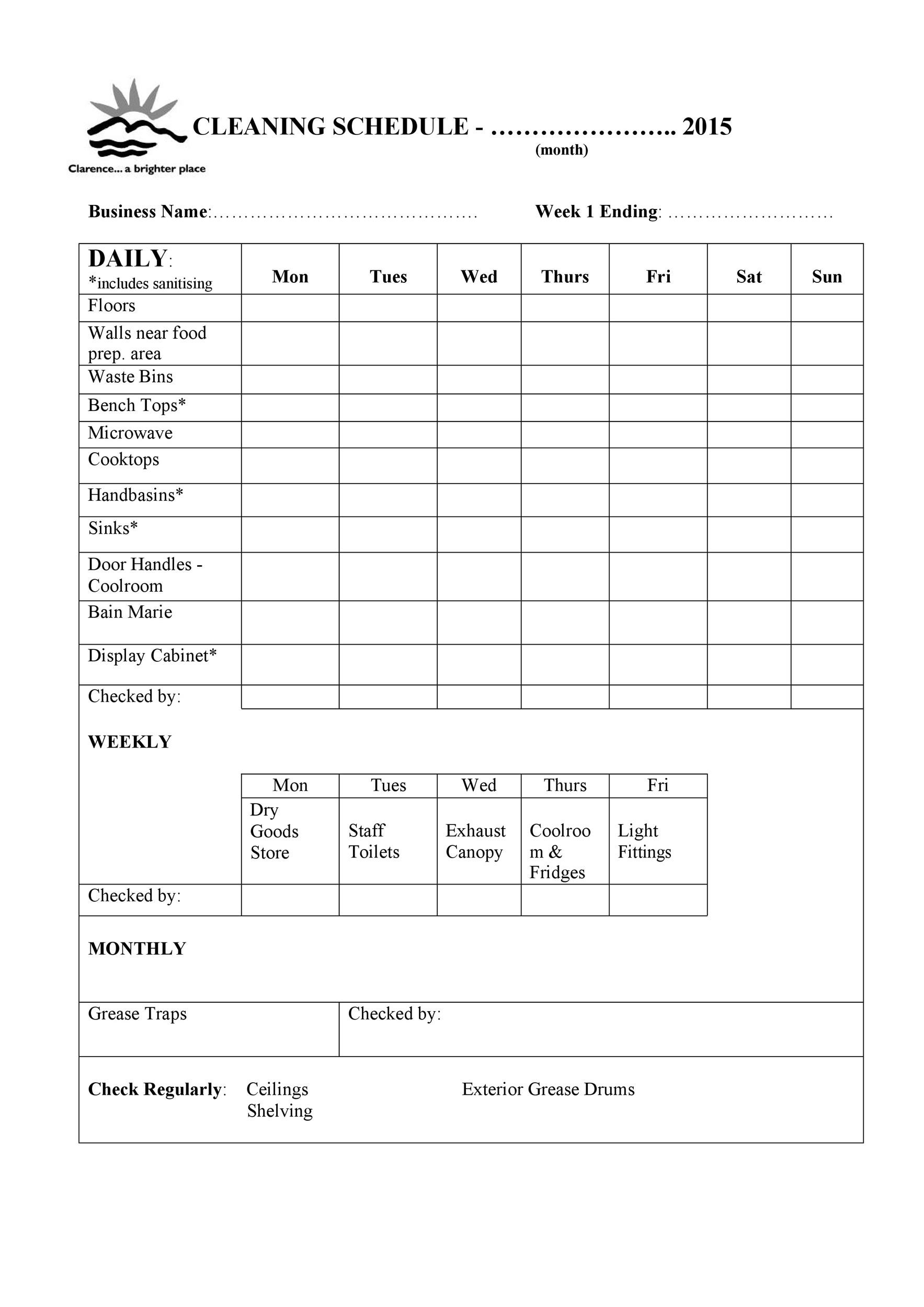 11 Printable House Cleaning Checklist Templates ᐅ TemplateLab For Housekeeper Checklist Template For Housekeeper Checklist Template