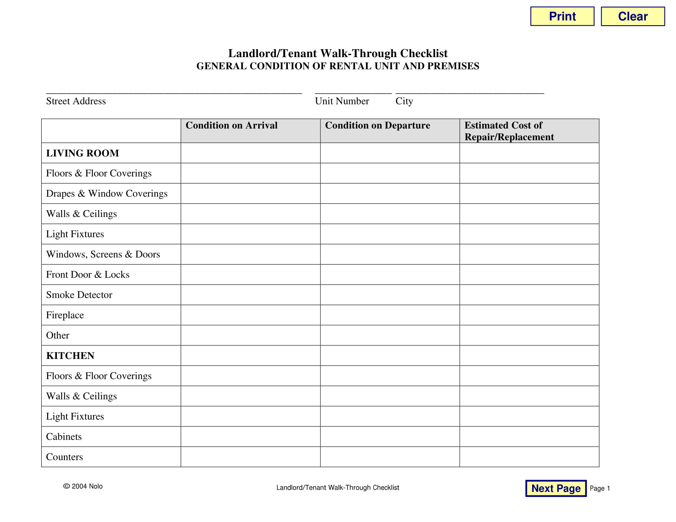 11+ Rental Checklist Examples - PDF  Examples Intended For Walk Thru Checklist Template With Regard To Walk Thru Checklist Template