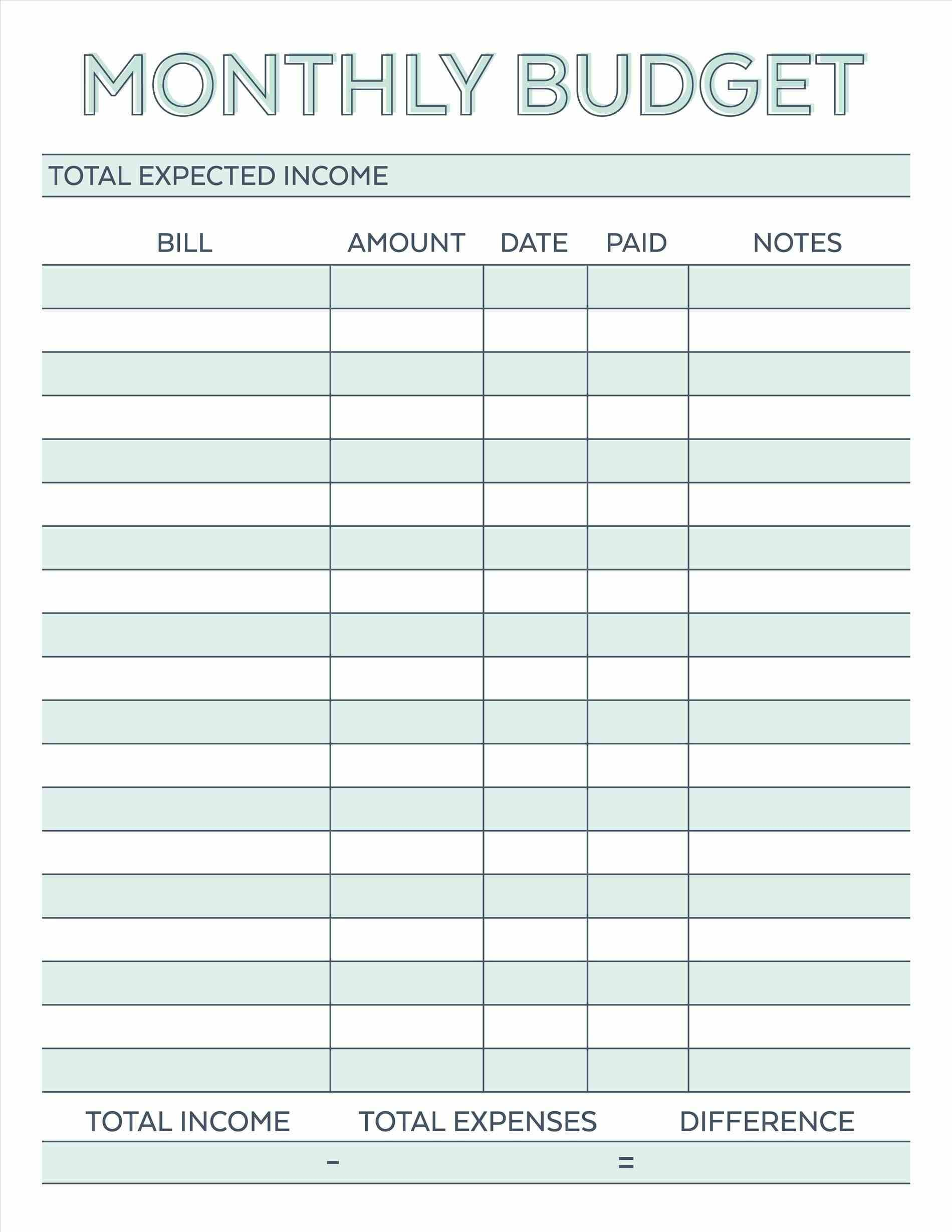 11 Simple Monthly Budget Template  Every Last Template  Free Download In Easy Monthly Budget Template Throughout Easy Monthly Budget Template