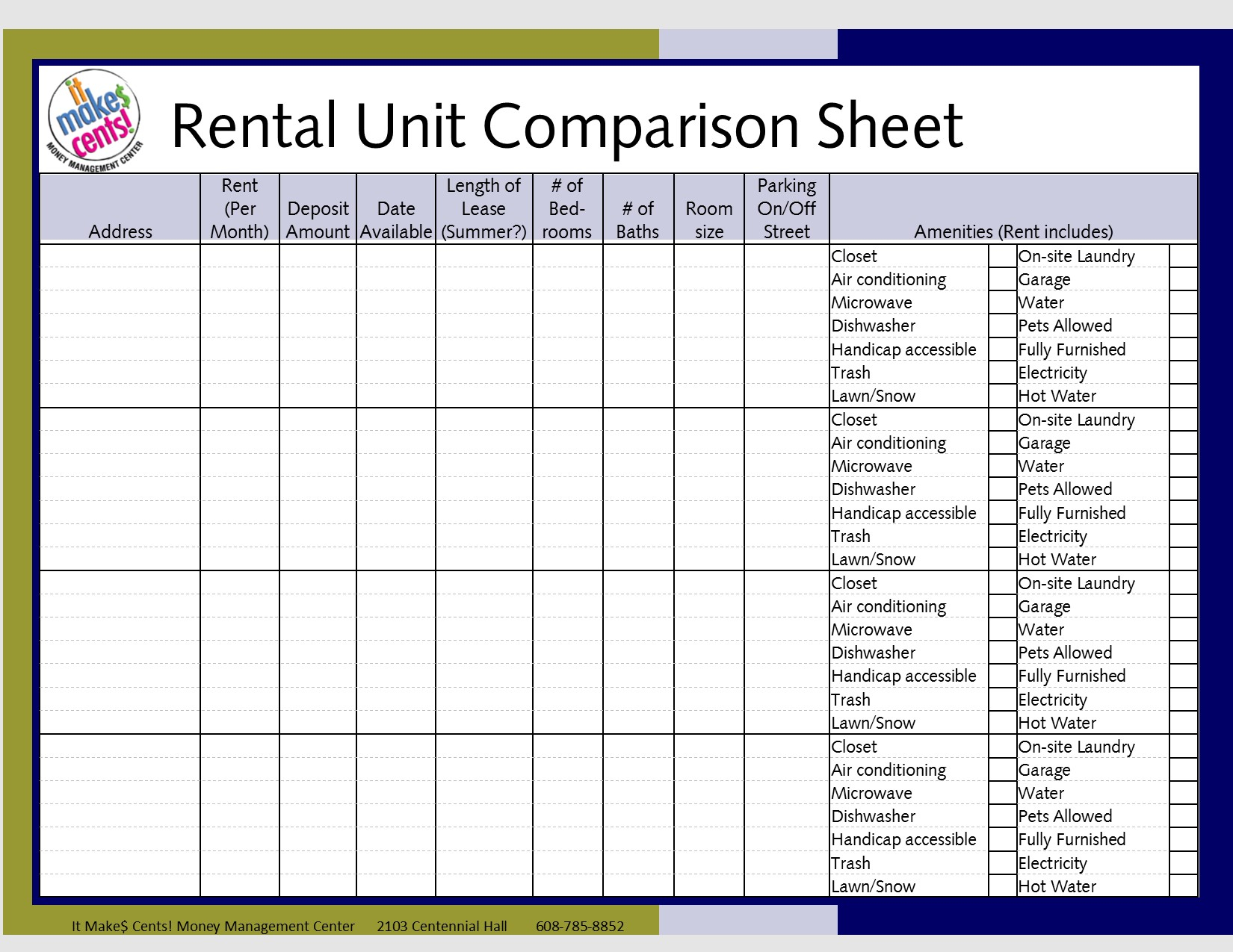 Apartment Search Apartment Hunting Spreadsheet Within Apartment Hunting Checklist Template For Apartment Hunting Checklist Template