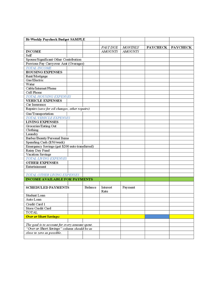 Bi-Weekly Budget Template - 11 Free Templates in PDF, Word, Excel  Intended For Bi-Weekly Budget Template For Bi-Weekly Budget Template