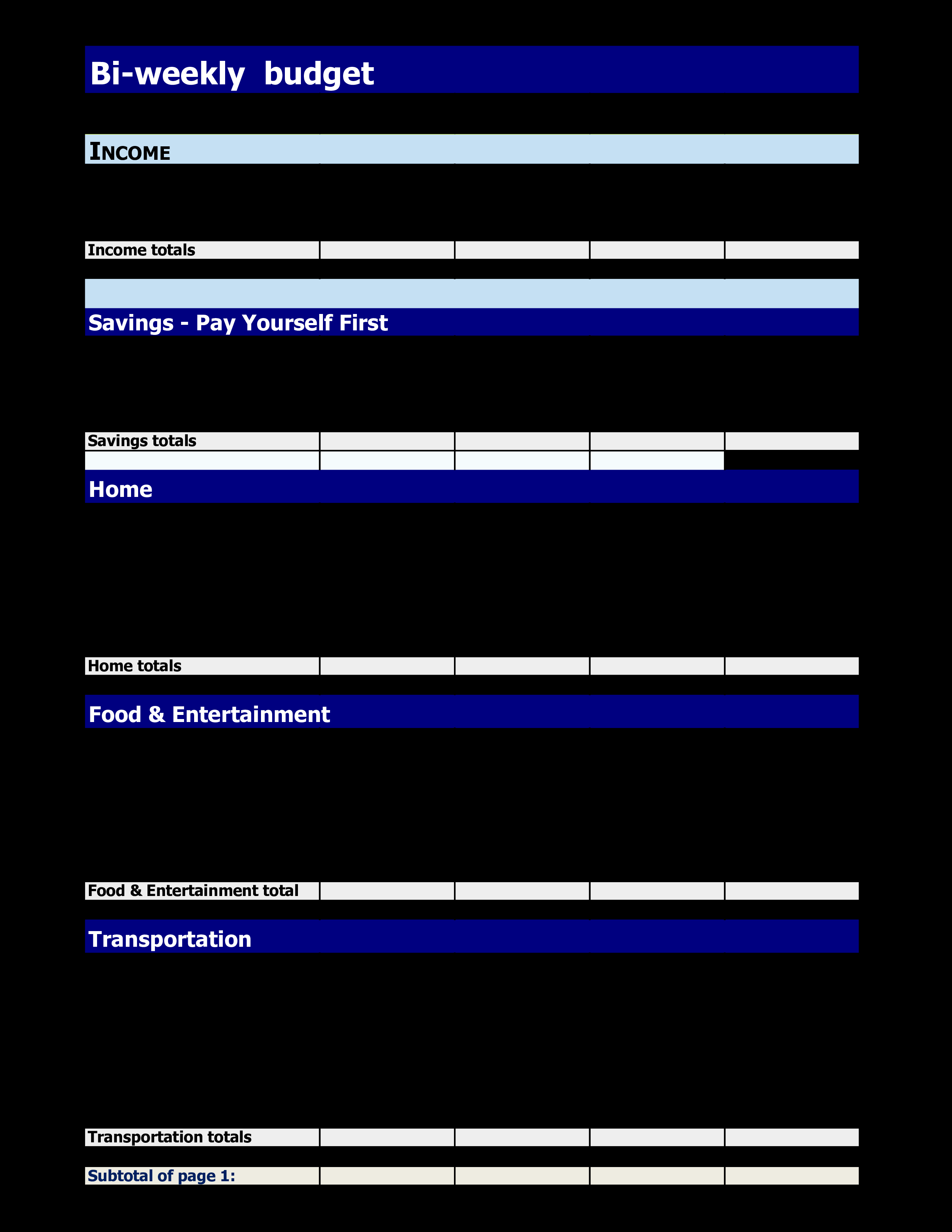 Bi Weekly Home Budget  Templates at allbusinesstemplates For Domestic Budget Template