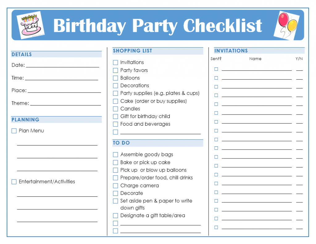 Birthday Party Checklist Template – cnbam Within Party Planning Checklist Template Inside Party Planning Checklist Template
