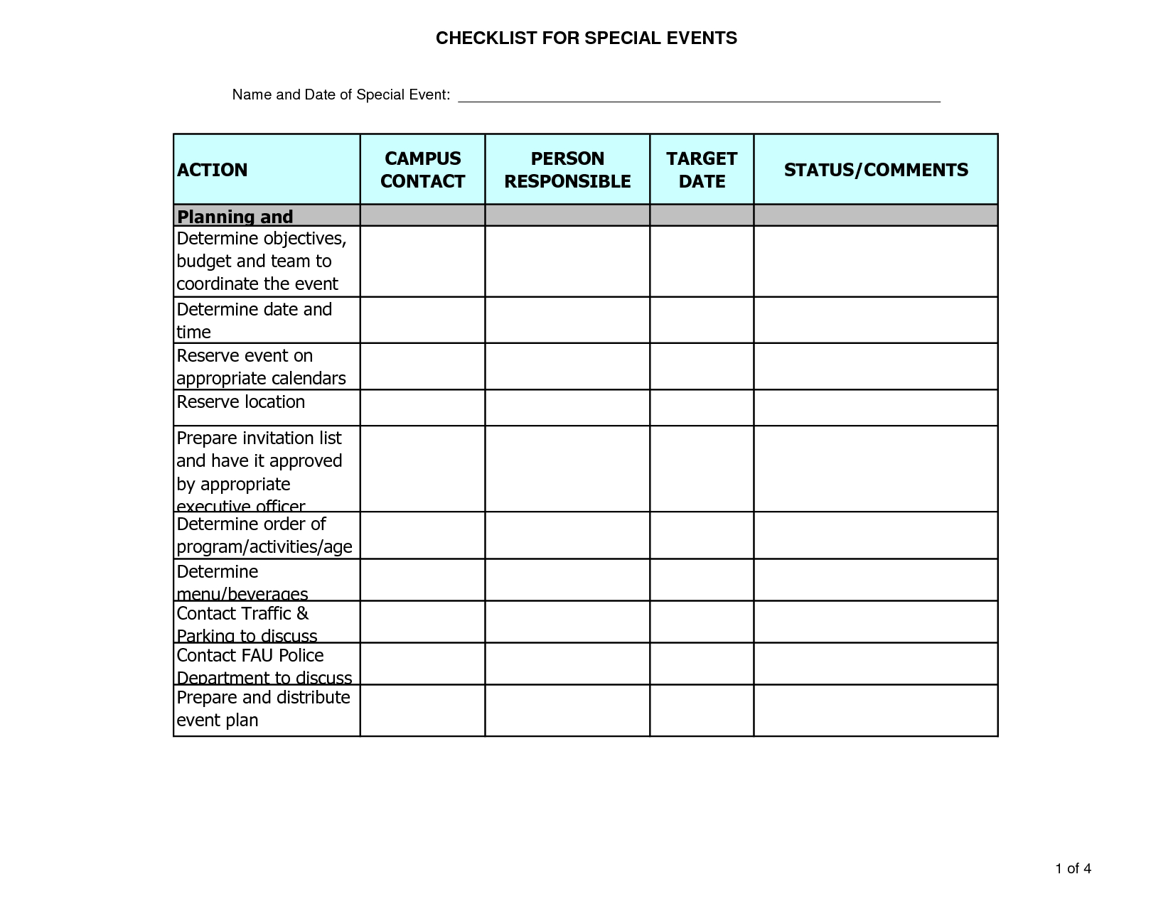Business Continuity Plan Template  Business Continuity Plan  For Corporate Event Planning Checklist Template With Regard To Corporate Event Planning Checklist Template