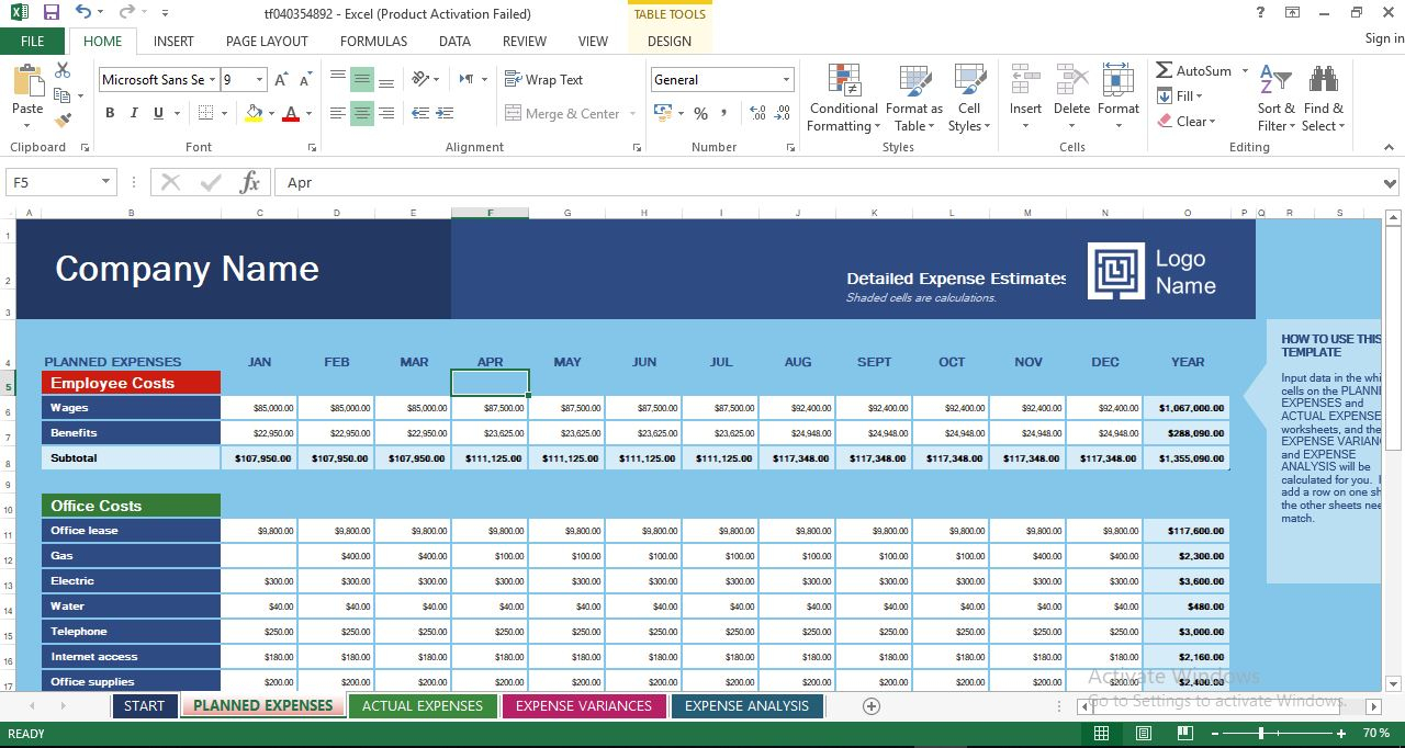 Business Expense Budget Excel Templates With Annual Expense Budget Template Regarding Annual Expense Budget Template