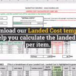 Calculate Landed Cost Excel Template for Import Export, inc. freight,  customs, duty and taxes. For Shipping Cost Analysis Template