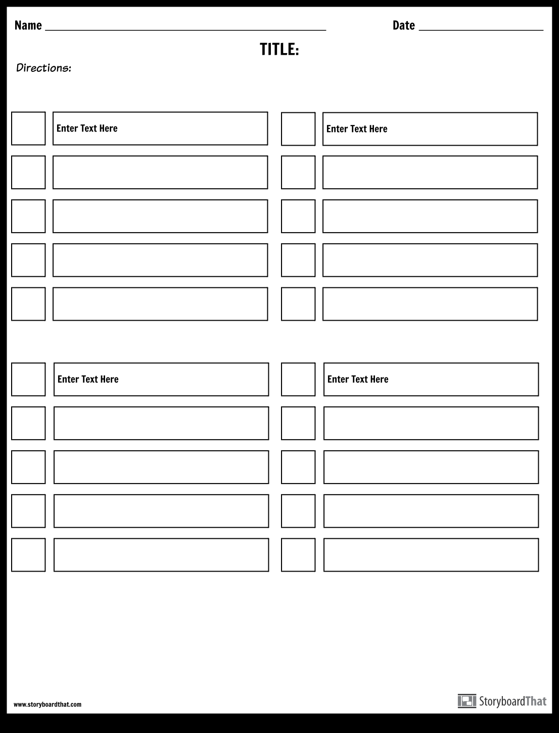 Checklist with Boxes Storyboard by worksheet-templates Intended For Checklist With Boxes Template For Checklist With Boxes Template