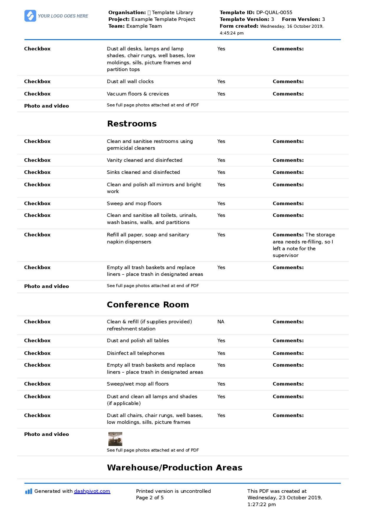 Cleaning Business Checklist template (Free + editable template) With Cleaning Services Checklist Template With Cleaning Services Checklist Template