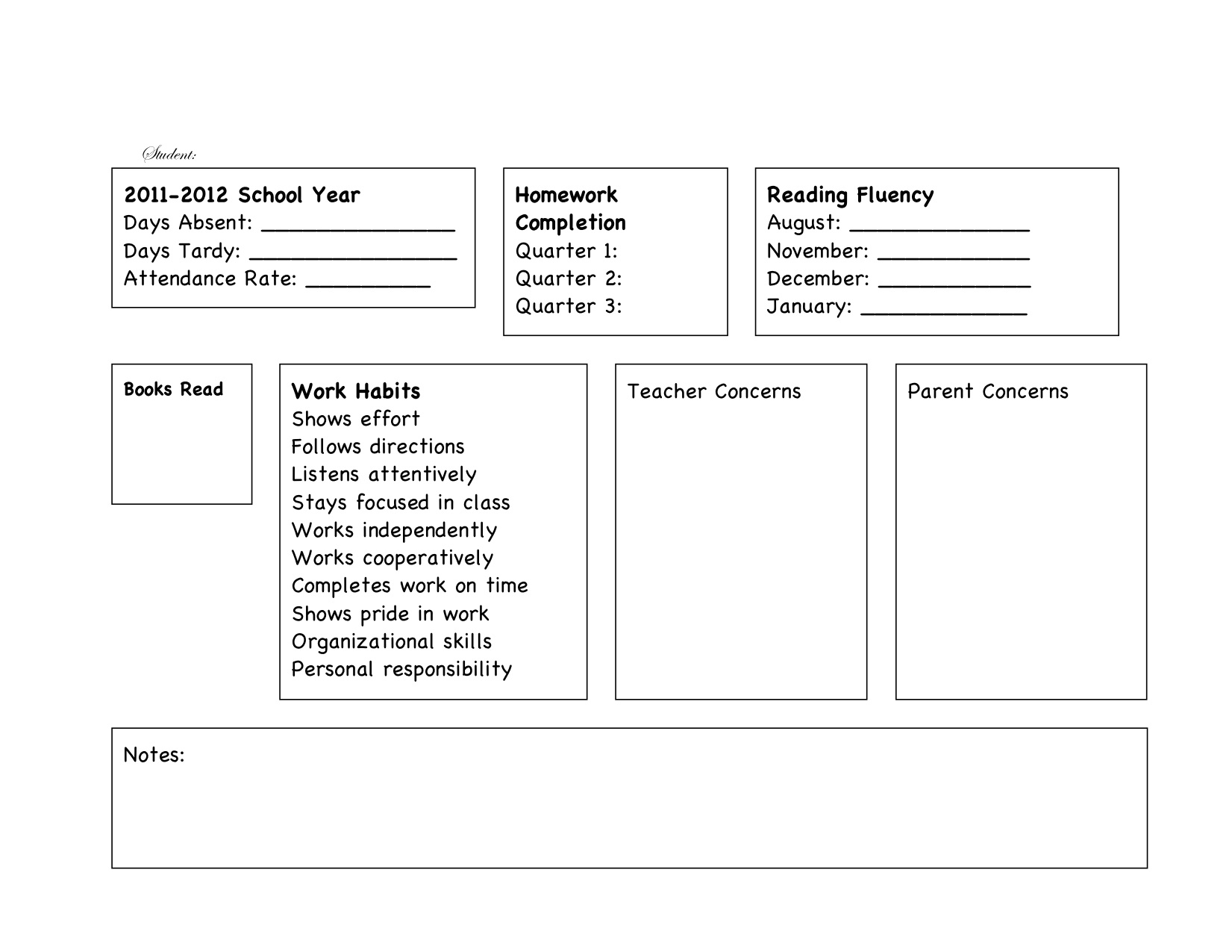 Conference Form  verystillnorthteaches For Parent Teacher Conference Checklist Template Pertaining To Parent Teacher Conference Checklist Template