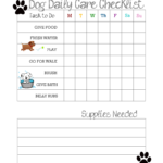 Daily Dog Care Checklist Free Printable - Our Kid Things Throughout Dog Sitting Checklist Template