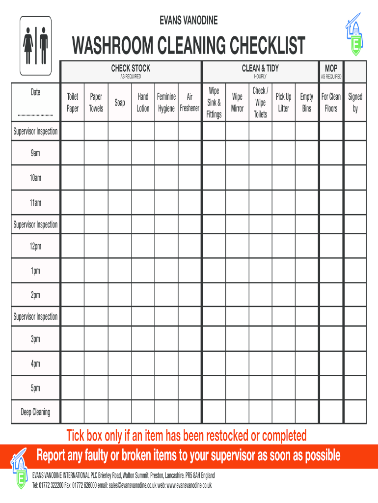 Daily Toilet Cleaning Checklist - Fill Online, Printable, Fillable, Blank   pdfFiller Regarding Bathroom Cleaning Checklist Template Regarding Bathroom Cleaning Checklist Template