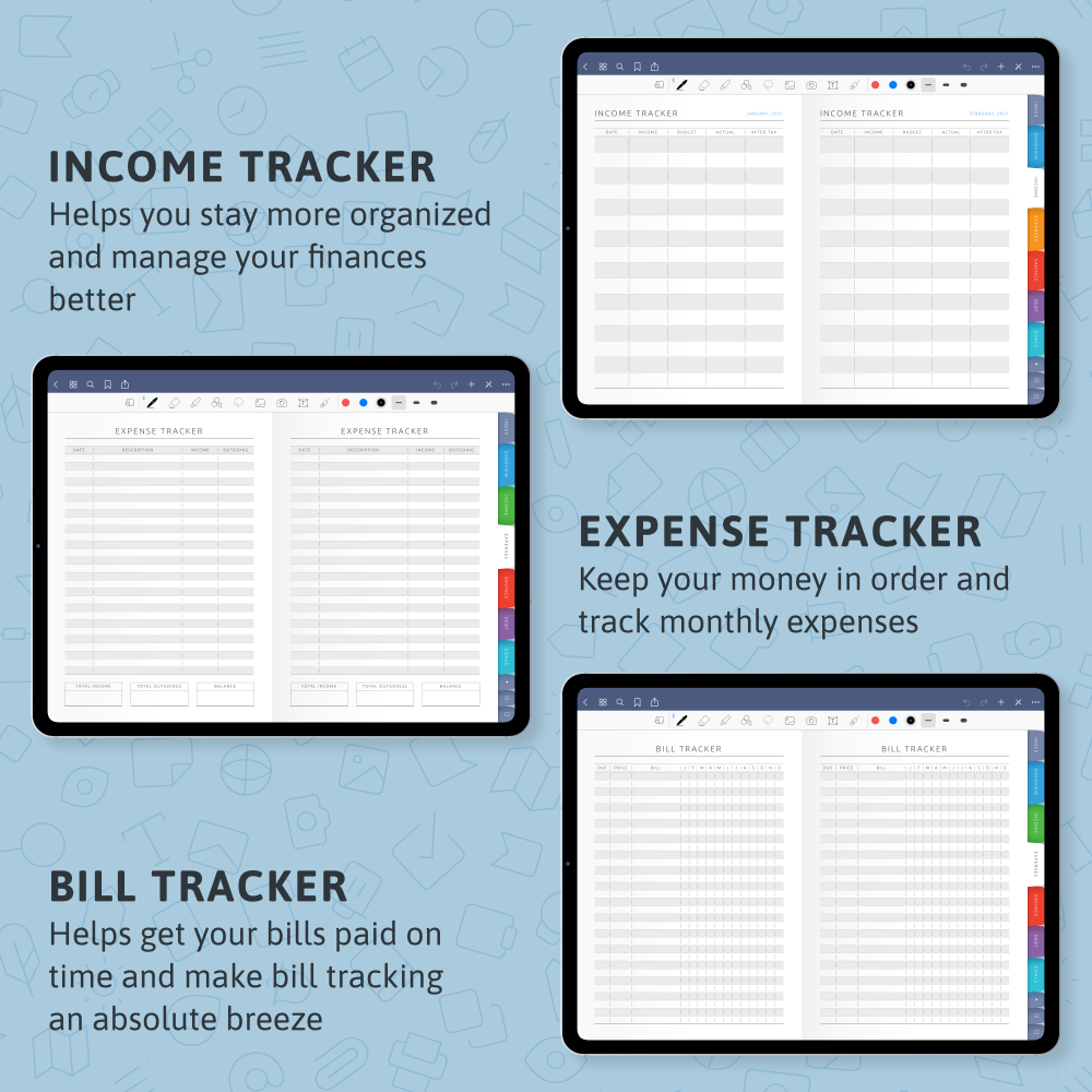 Digital Budget Planner 11 for: GoodNotes; Notability; iPad; Android With Regard To Food Pantry Budget Template With Regard To Food Pantry Budget Template