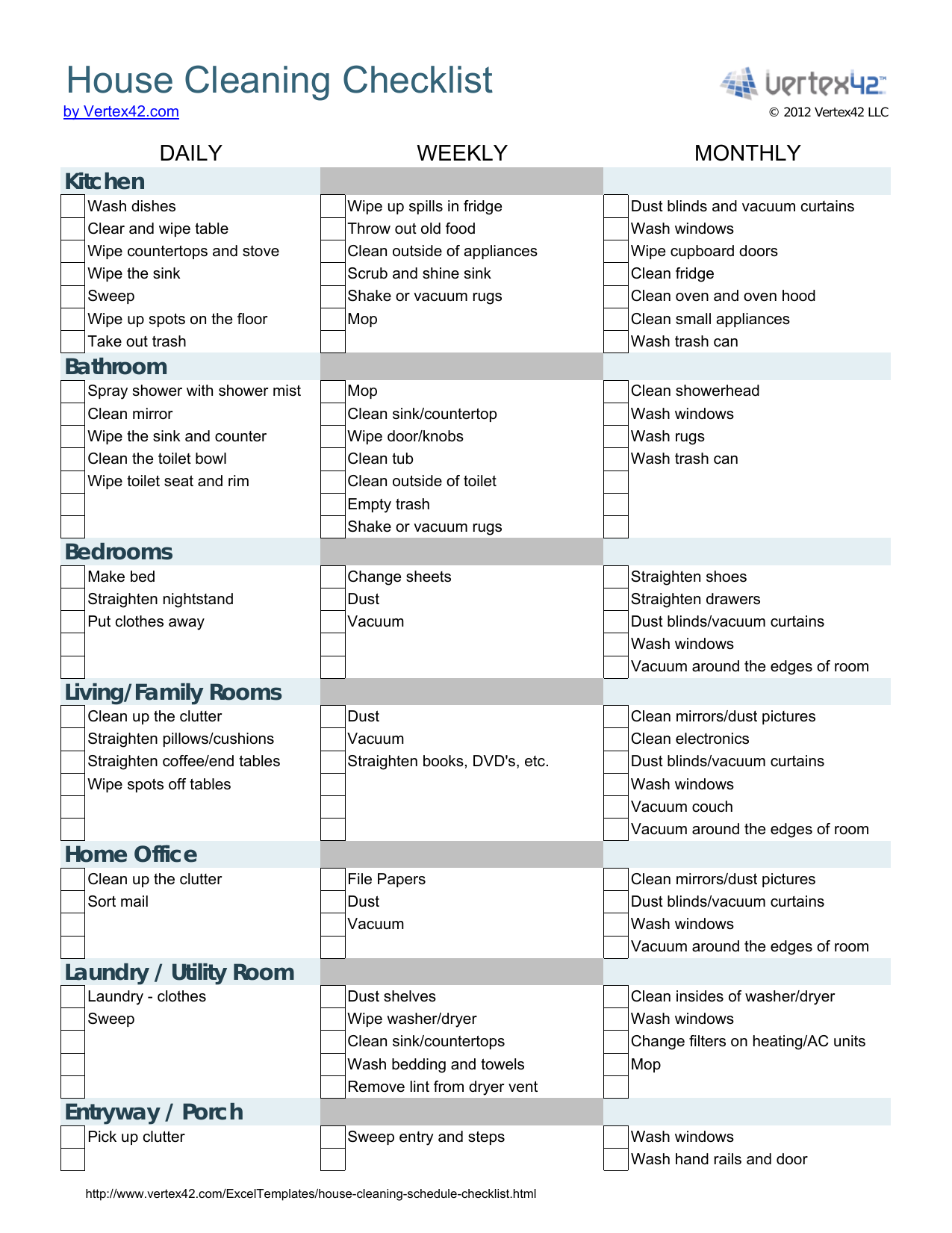 Download House Cleaning Checklist Template  Excel  PDF  RTF  Inside Deep Cleaning Checklist Template Throughout Deep Cleaning Checklist Template