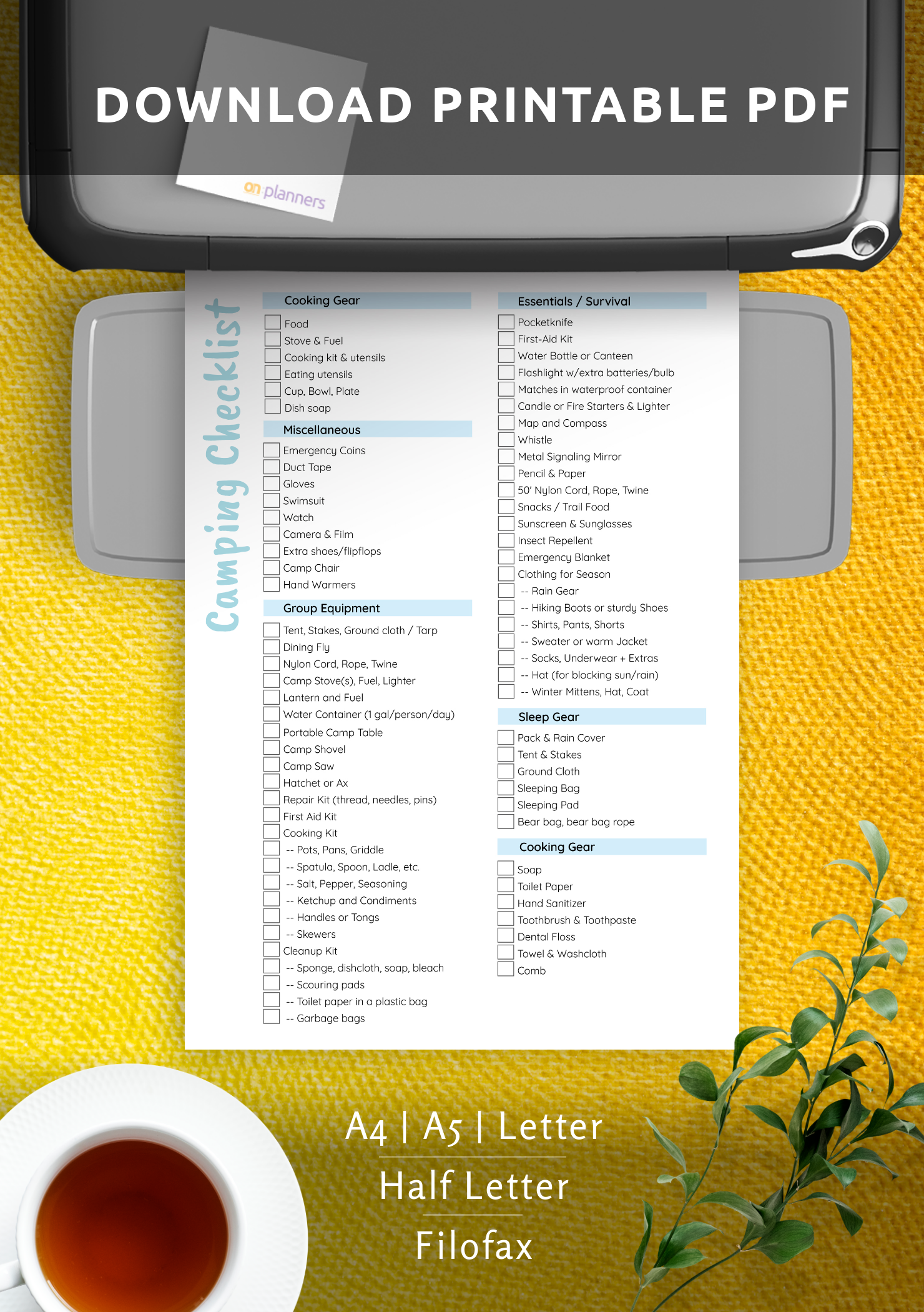 Download Printable Camping Checklist Template PDF Intended For Camping Checklist Template For Camping Checklist Template