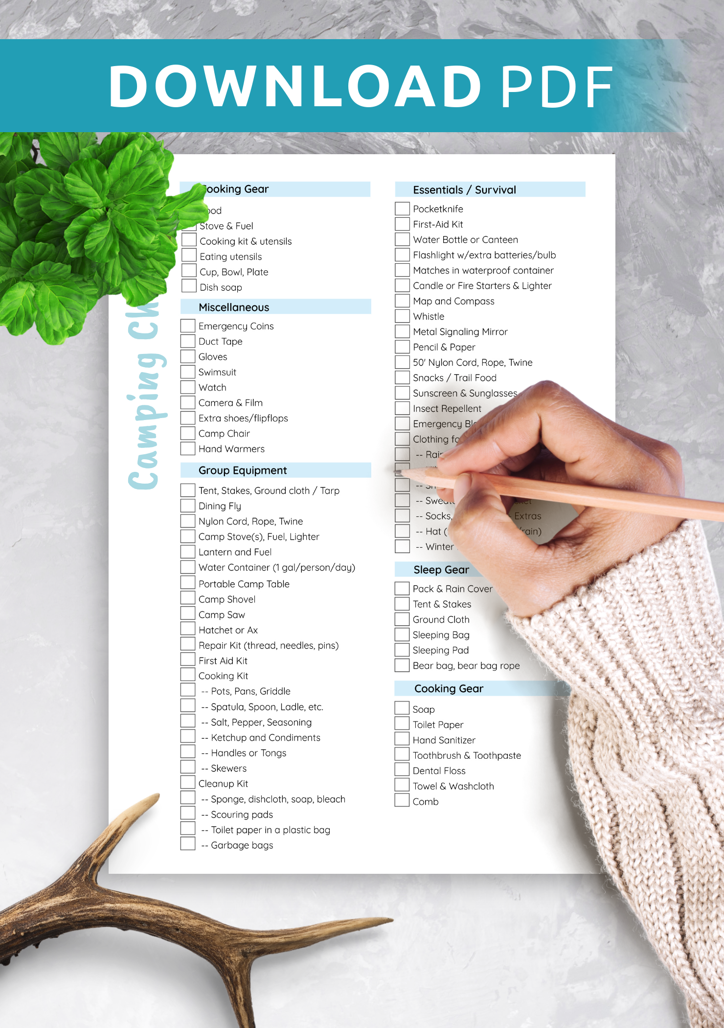 Download Printable Camping Checklist Template PDF Intended For Camping Checklist Template With Camping Checklist Template