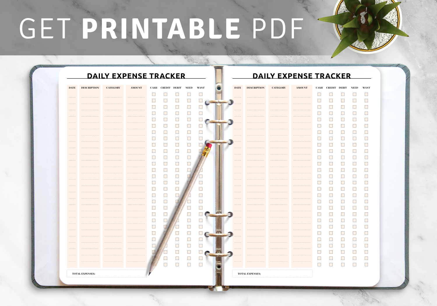 Download Printable Everyday expense tracker PDF Regarding Monthly Expenses Tracking Budget Template For Monthly Expenses Tracking Budget Template