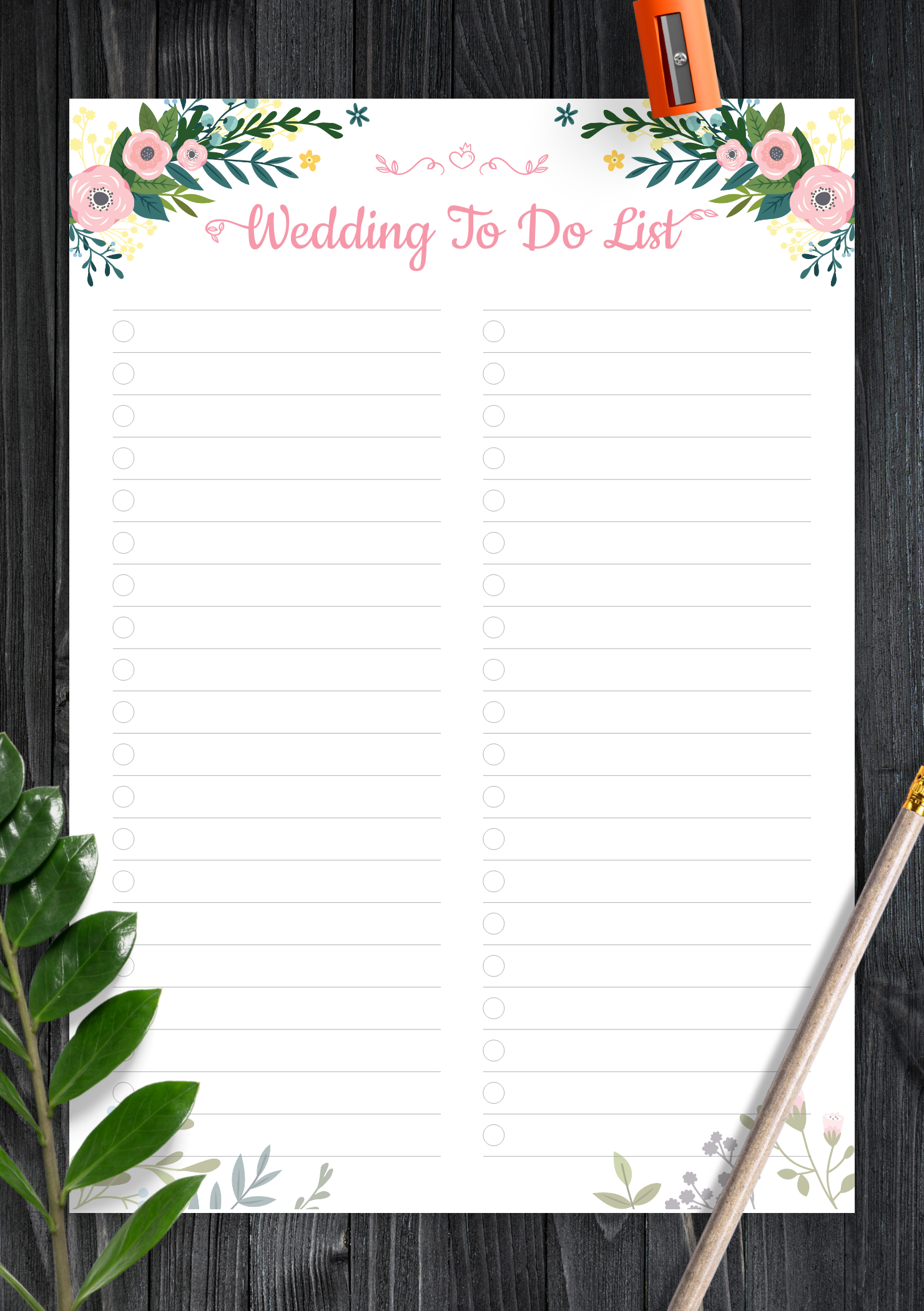 Download Printable Wedding To Do List PDF Throughout Wedding Photo Checklist Template Within Wedding Photo Checklist Template