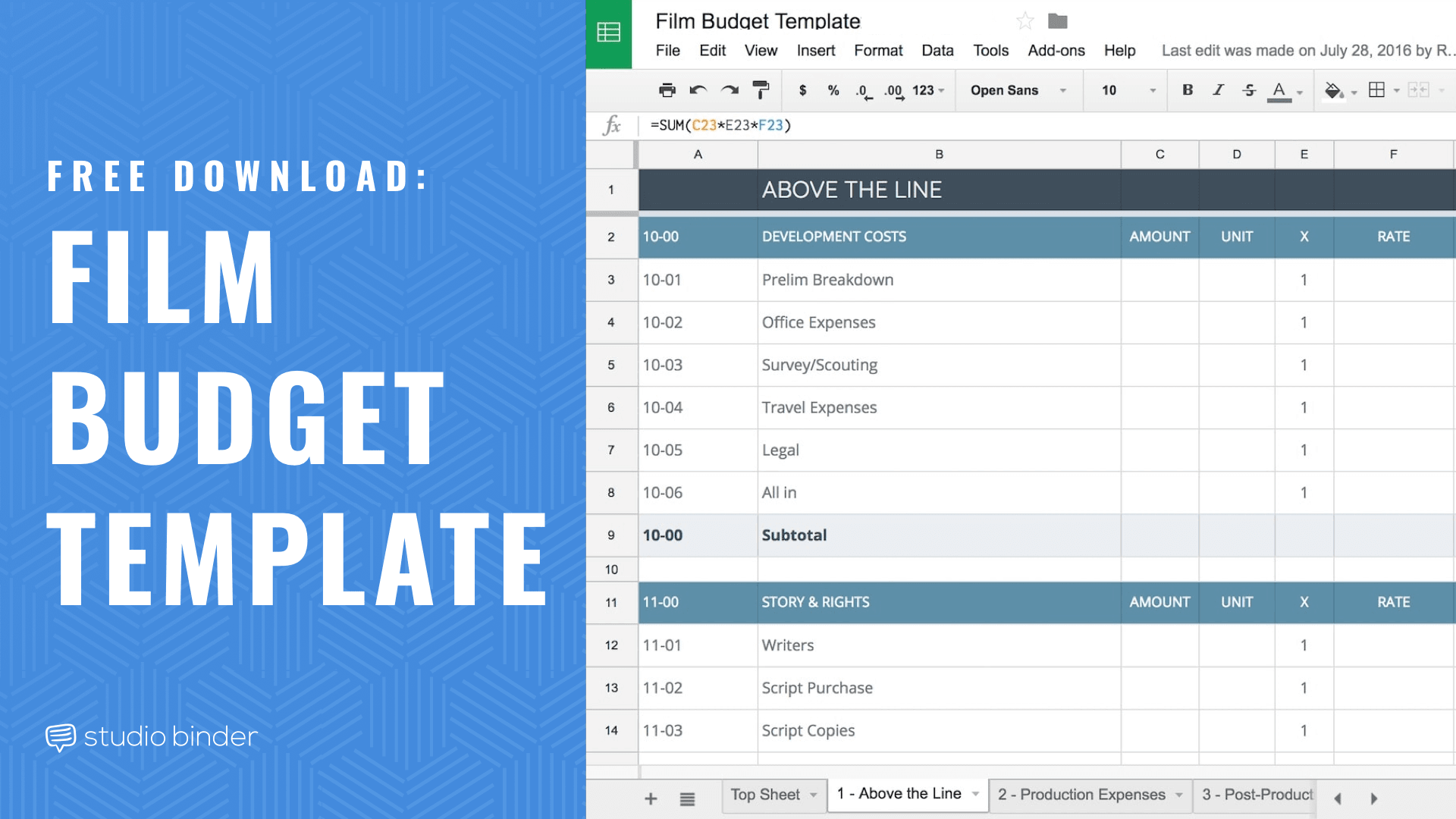 Download your FREE Film Budget Template for Film & Video Production Inside Music Video Budget Template Regarding Music Video Budget Template