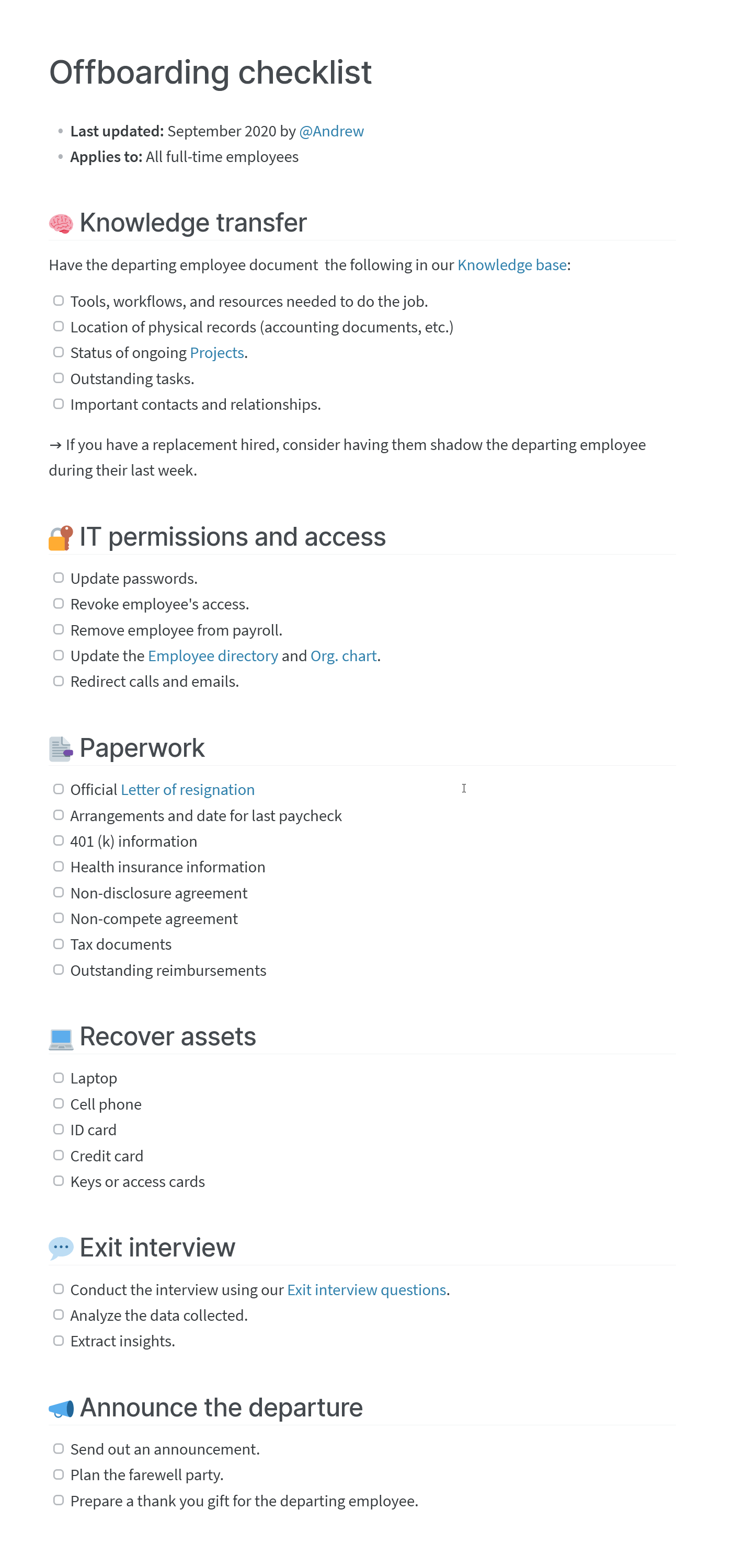 Employee Offboarding Process: Checklist and Tips In Offboarding Checklist Template In Offboarding Checklist Template