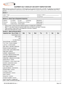 Equipment Inspection – Fill Online, Printable, Fillable, Blank 