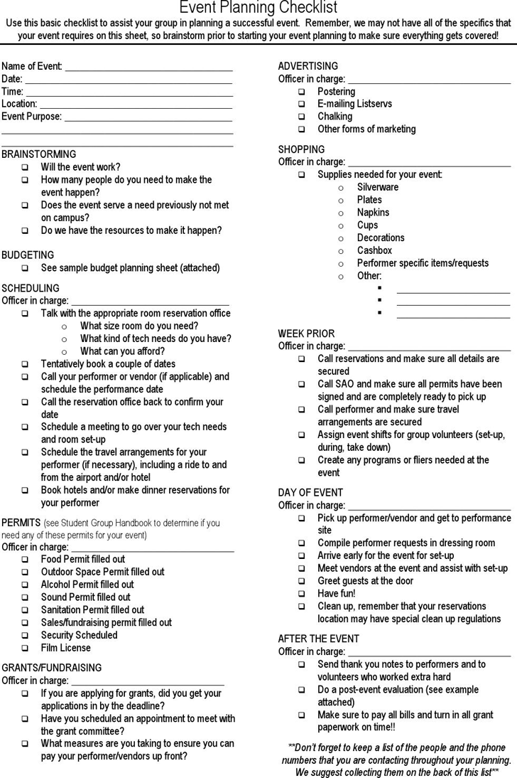 Event Planning Checklist - Template Free Download  Speedy Template With Regard To Fundraising Event Planning Checklist Template With Fundraising Event Planning Checklist Template