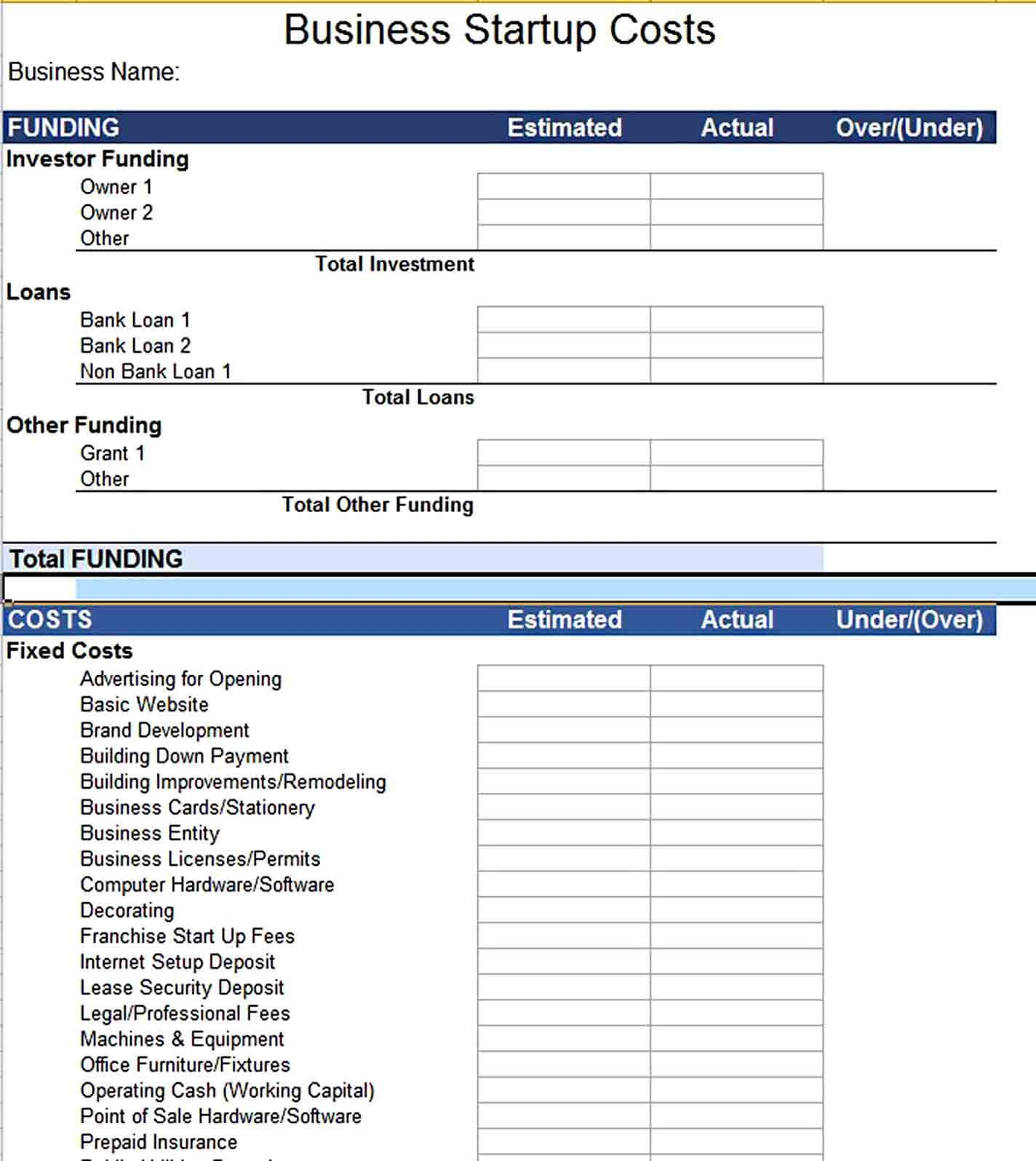 Excel business budget template  Within Office Furniture Budget Template For Office Furniture Budget Template