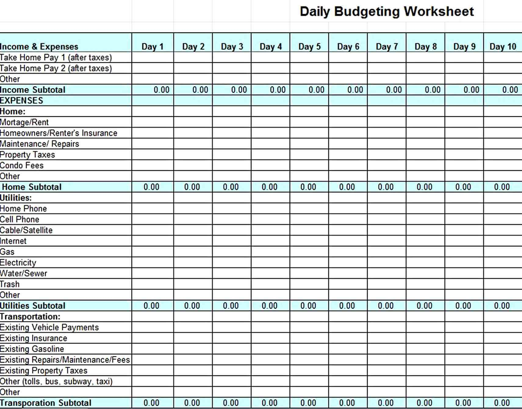 Excel home budget template  Regarding Domestic Budget Template Pertaining To Domestic Budget Template