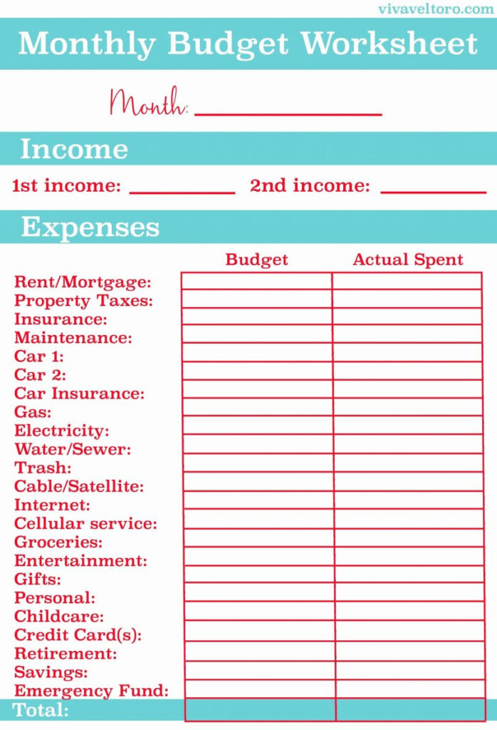 Excel Template For Monthly Household Budget Inside Personal Household Budget Template