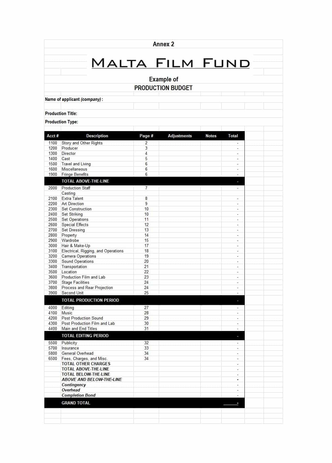 Film Production Budget Template  Template Creator Regarding Student Film Budget Template With Regard To Student Film Budget Template