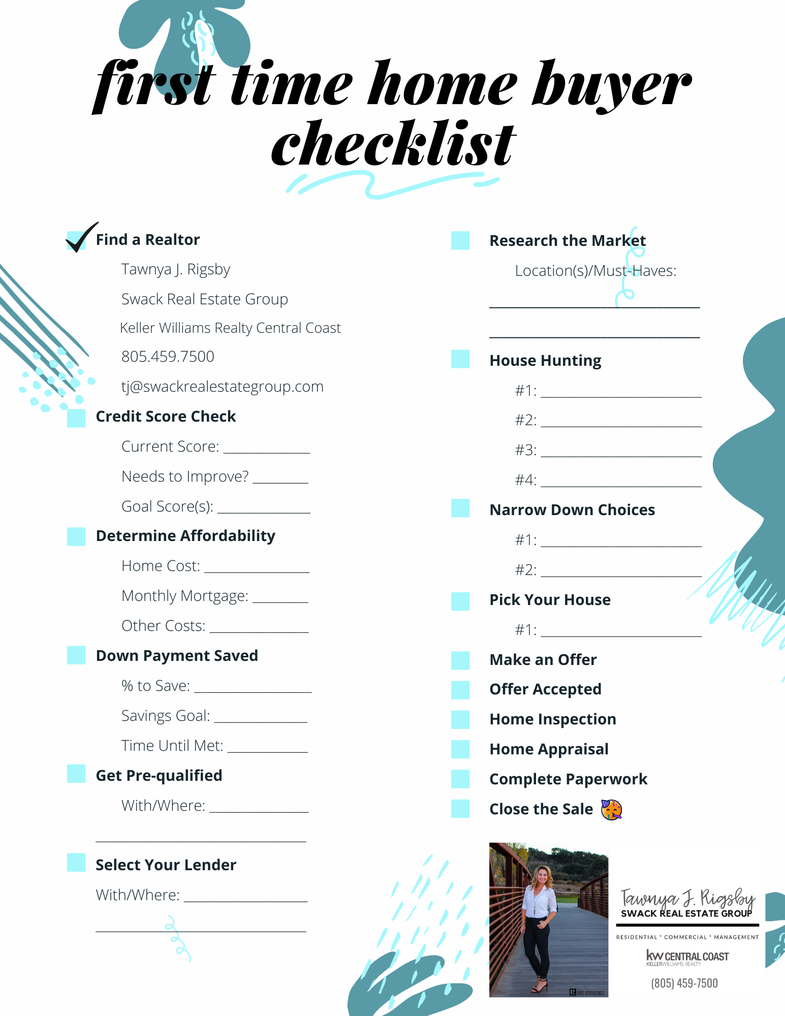 First Time Home Buyers Free Printable Checklist – Step by Step Outline With Regard To Home Buyer Checklist Template Throughout Home Buyer Checklist Template